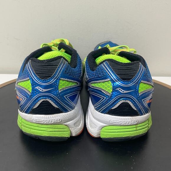 Saucony Guide 7 Running Shoes Men 9.5 Blue Neon Green Cushioned‎ Power Grid - Picture 8 of 11